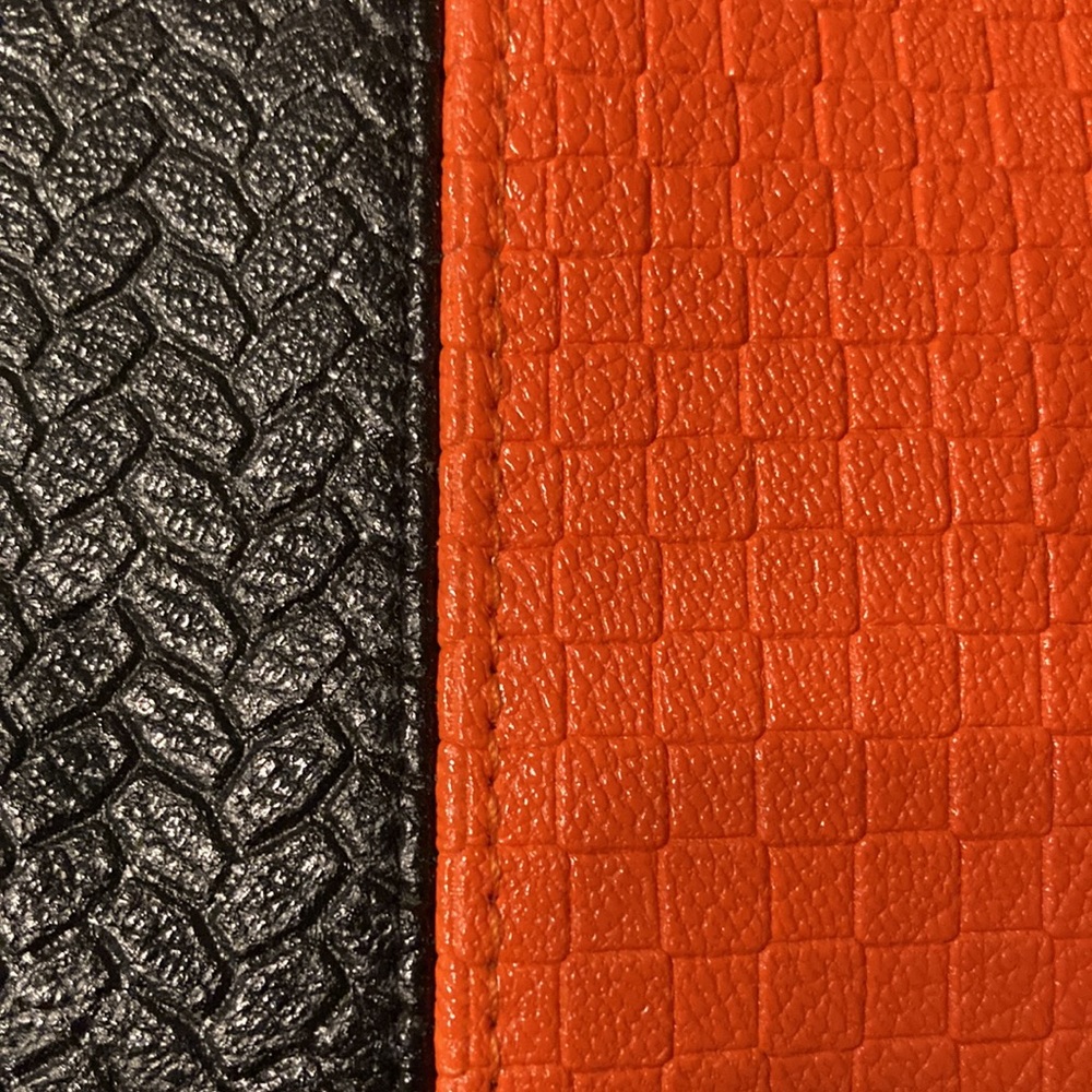 NEW NWOT Color Block Handbag Purse Textured Croc Alligator Orange, Black, Beige - Picture 5 of 15